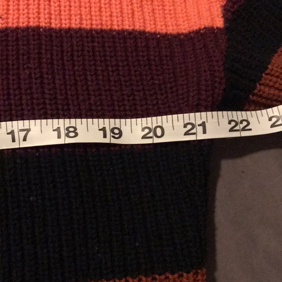 Express Womens Cropped Long Sleeve Multi-Color Striped Sweater-M - Picture 10 of 14